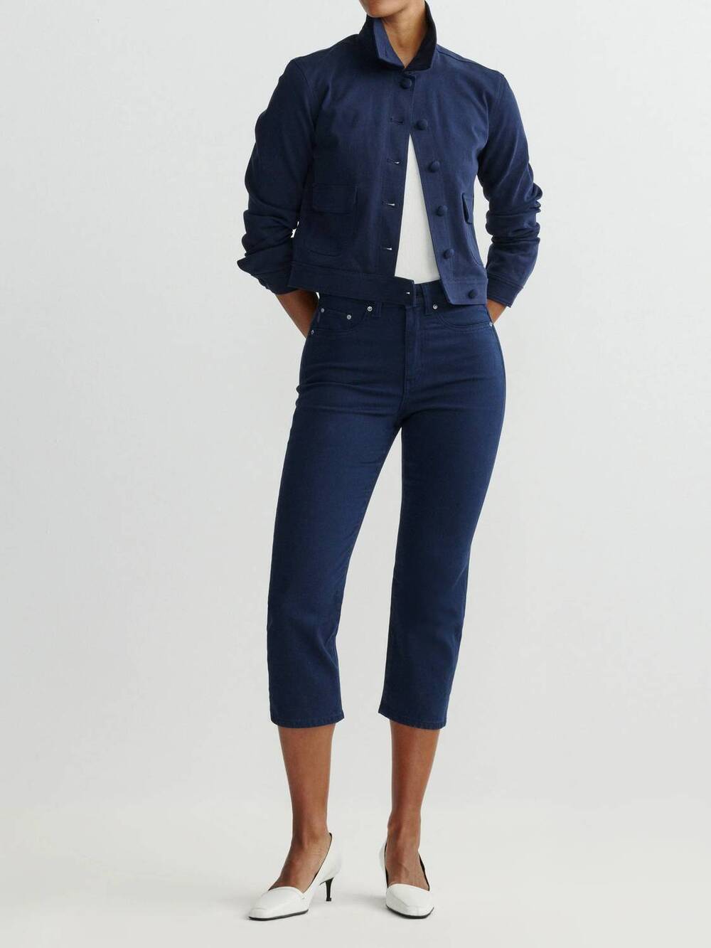 NEW DL1961 - WOMEN'S kristy capri slim vintage pants in bright navy